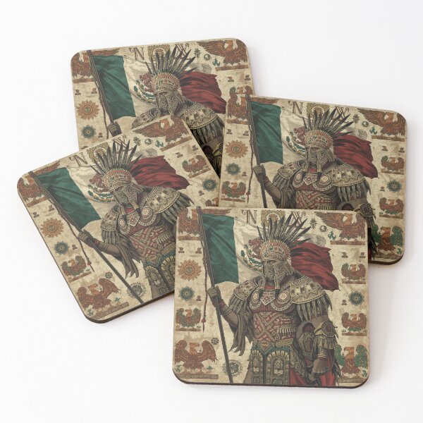 Item preview, Aztec Warrior with Mexican Flag – Ancient Symbols & Modern Pride designed and sold by HCNDesign.