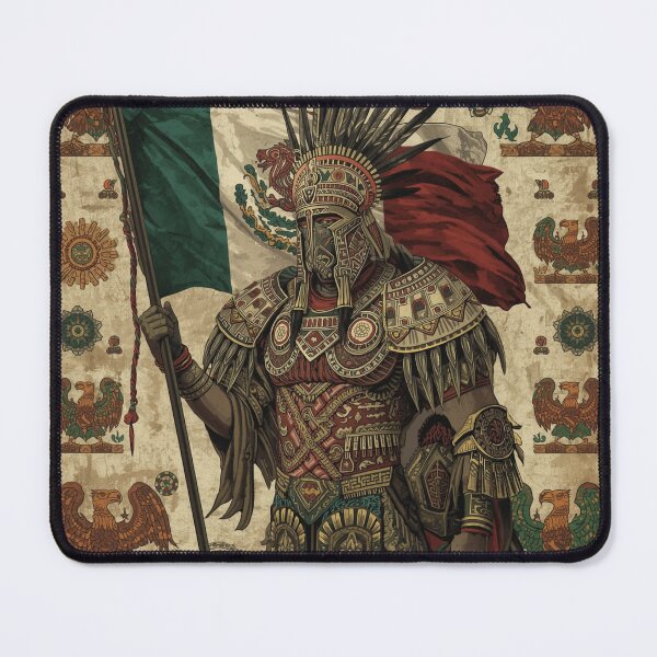 Item preview, Aztec Warrior with Mexican Flag – Ancient Symbols & Modern Pride designed and sold by HCNDesign.