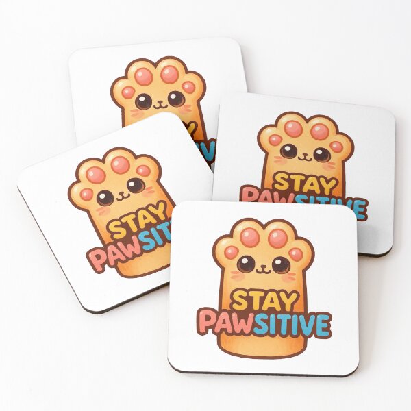 Item preview, Stay Pawsitive Cat Paw Kawaii Sticker – Cute Oiled Color Illustration. designed and sold by sunlightdesign.