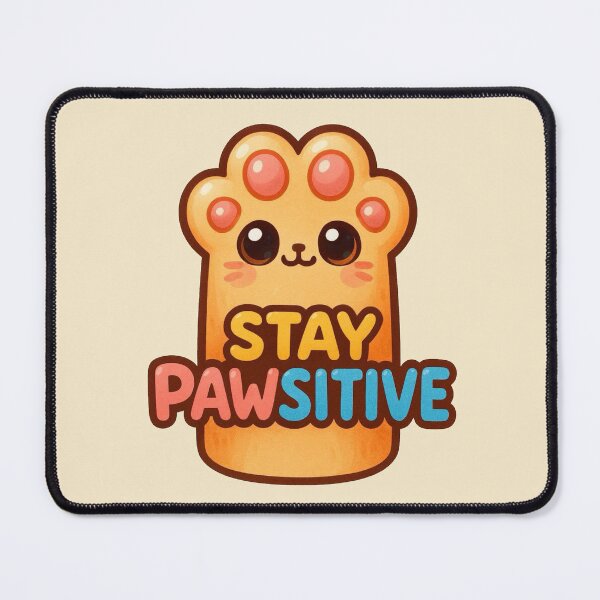 Item preview, Stay Pawsitive Cat Paw Kawaii Sticker – Cute Oiled Color Illustration. designed and sold by sunlightdesign.