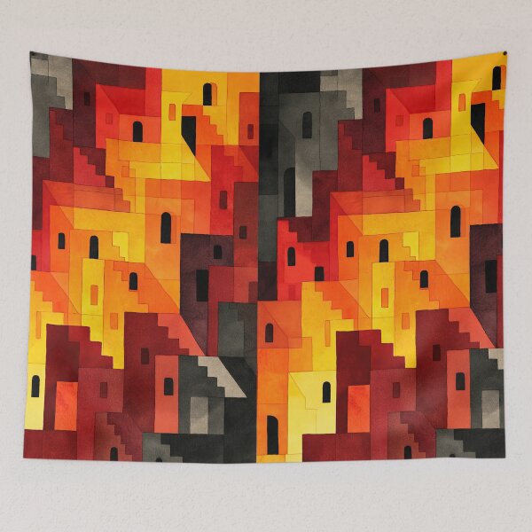 Item preview, Watercolor maze of dreams with impossible stairways designed and sold by Piotrek0001.