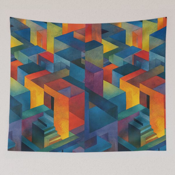 Item preview, Surreal labyrinth vision painted in soft watercolor hues designed and sold by Piotrek0001.