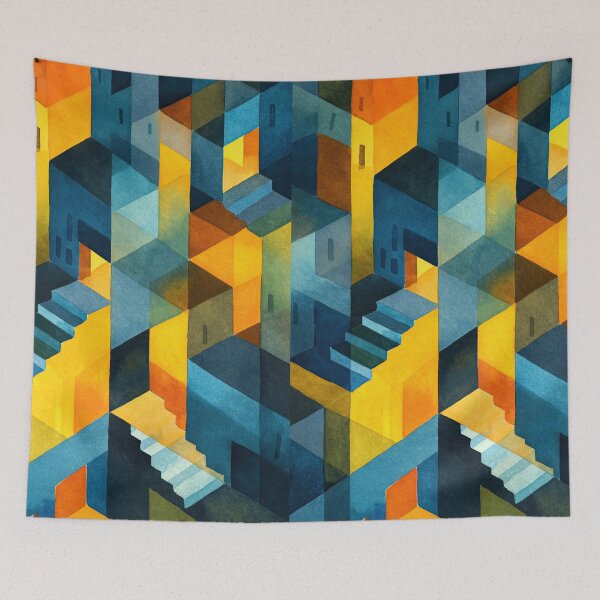 Item preview, Dreamlike impossible spaces unfolding within endless staircases designed and sold by Piotrek0001.