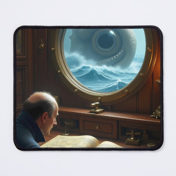 Item preview, The Classical Oceanographer's Study - Nautical Dark Academia Art, Kraken Sea Monster Poster designed and sold by Rilindi.