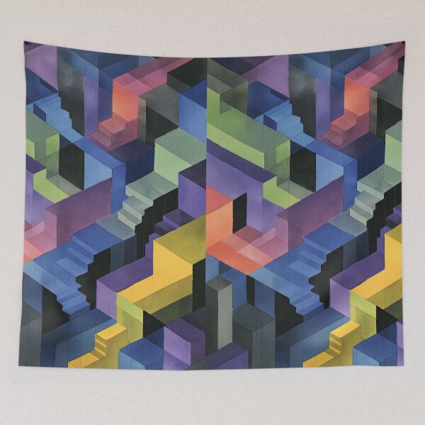 Item preview, Watercolor maze of illusions and surreal dream spaces designed and sold by Piotrek0001.