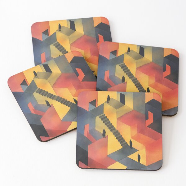 Item preview, Visionary watercolor maze merging surreal geometry and symbolism designed and sold by Piotrek0001.