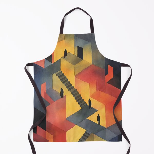 Item preview, Visionary watercolor maze merging surreal geometry and symbolism designed and sold by Piotrek0001.