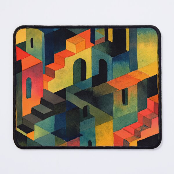 Item preview, Impossible dream worlds unfolding through watercolor stair illusions designed and sold by Piotrek0001.