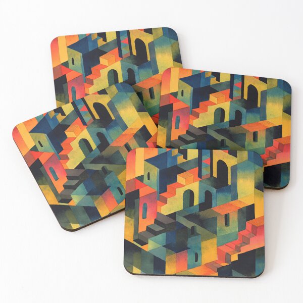 Item preview, Impossible dream worlds unfolding through watercolor stair illusions designed and sold by Piotrek0001.