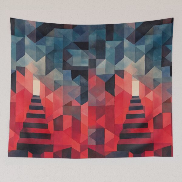 Item preview, Symbolic watercolor labyrinth built from impossible dreamlike structures designed and sold by Piotrek0001.