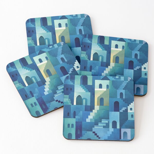 Item preview, Fantastic dream labyrinth painted in calm watercolor tones designed and sold by Piotrek0001.