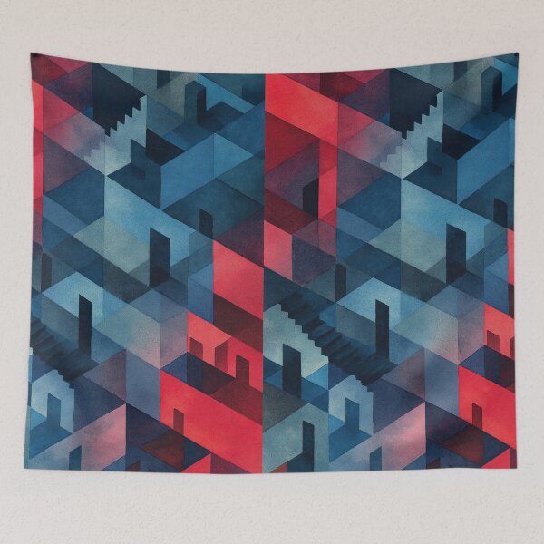 Item preview, Watercolor fantasy labyrinth blending geometry with dreamlike visions designed and sold by Piotrek0001.