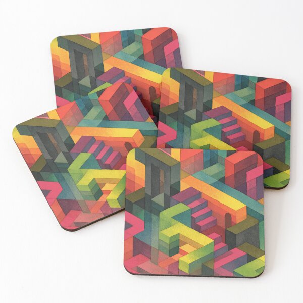 Item preview, Watercolor symbolic labyrinth of endless stairs and illusions designed and sold by Piotrek0001.