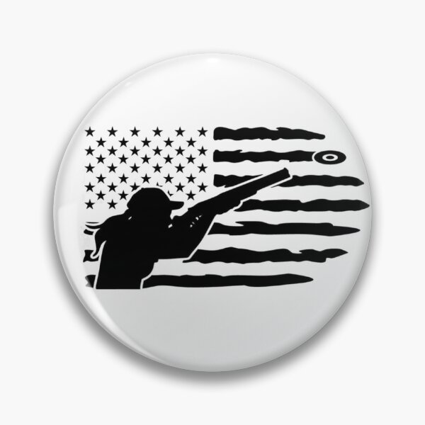 Item preview, Distressed Flag Female Clay Shooter designed and sold by BrigadoonGolds.