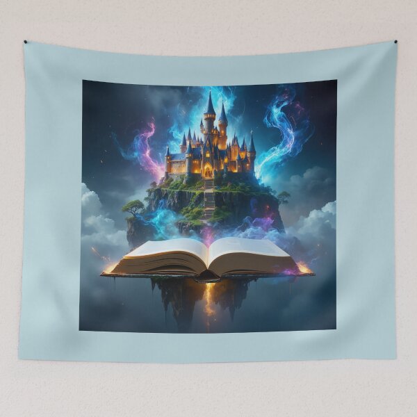Item preview, Floating Book Castle Fantasy Dreamy Scene designed and sold by NewAspect.