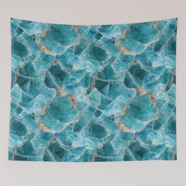 Item preview, Glossy Aqua Mineral Seamless Pattern – Chic Crystal-Inspired Texture designed and sold by DigitaICraft.