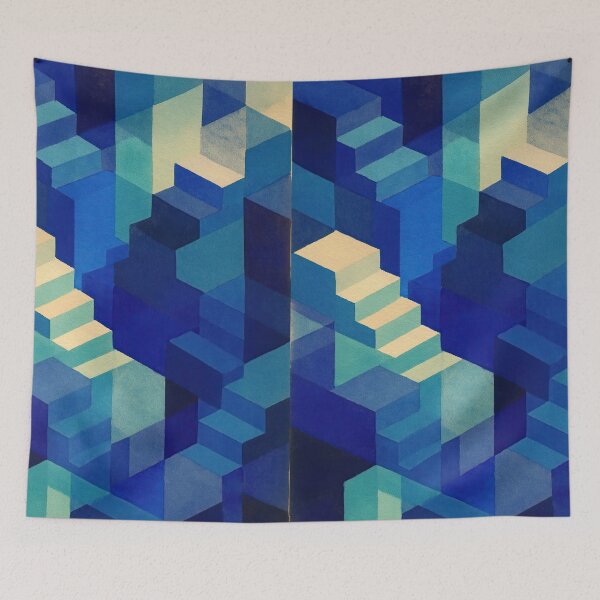 Item preview, Impossible architecture watercolor maze reflecting surreal dream states designed and sold by Piotrek0001.