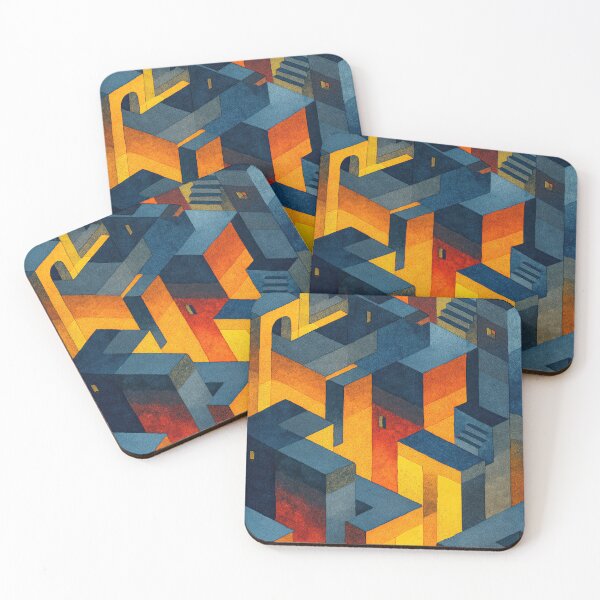 Item preview, Watercolor surreal labyrinth illustrating dreamlike architectural mysteries designed and sold by Piotrek0001.