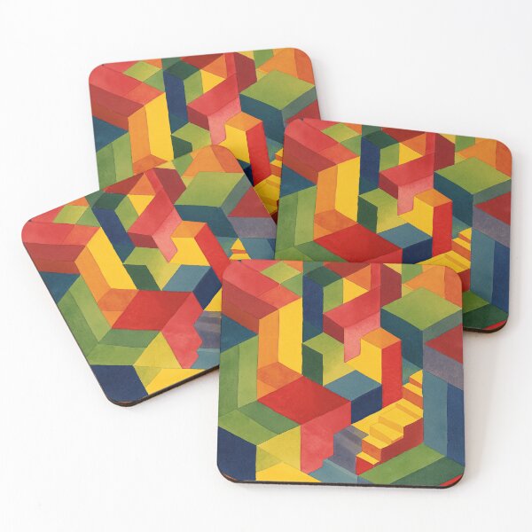 Item preview, Watercolor surreal stair maze inspired by impossible geometry designed and sold by Piotrek0001.