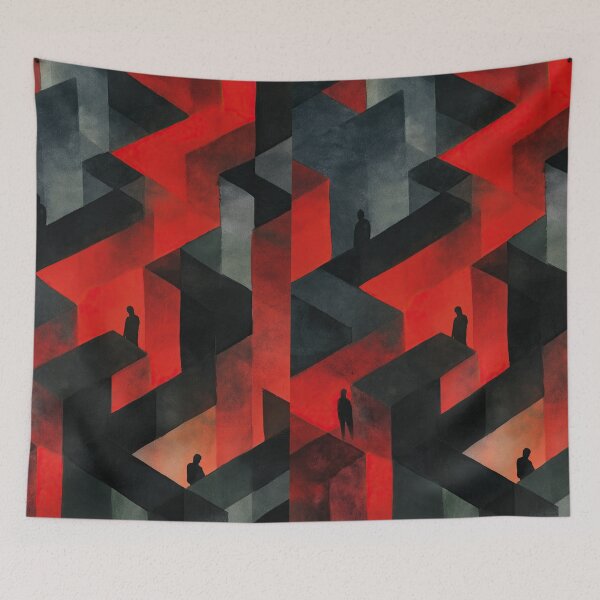Item preview, Dreamlike watercolor labyrinth merging impossible stairways and illusions designed and sold by Piotrek0001.