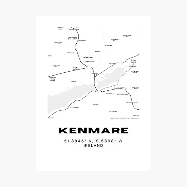 Item preview, Kenmare Ireland Map – Modern Minimalist Irish Town Poster designed and sold by RM-Journey.