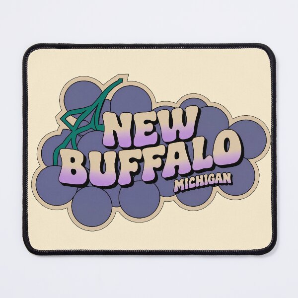 Item preview, New Buffalo Michigan 70s Retro Grape Decal designed and sold by TheOldMittenIllustrated.