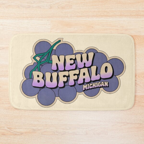 Item preview, New Buffalo Michigan 70s Retro Grape Decal designed and sold by TheOldMittenIllustrated.