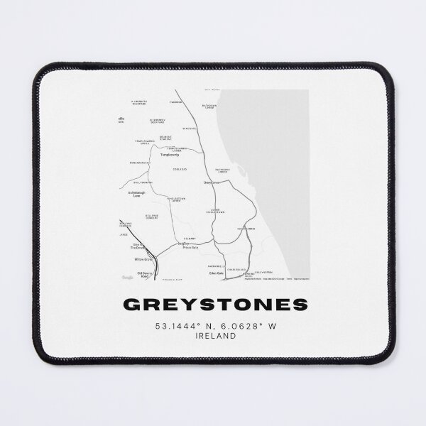 Item preview, Greystones Ireland Map – Minimalist Black & White Travel Print designed and sold by RM-Journey.