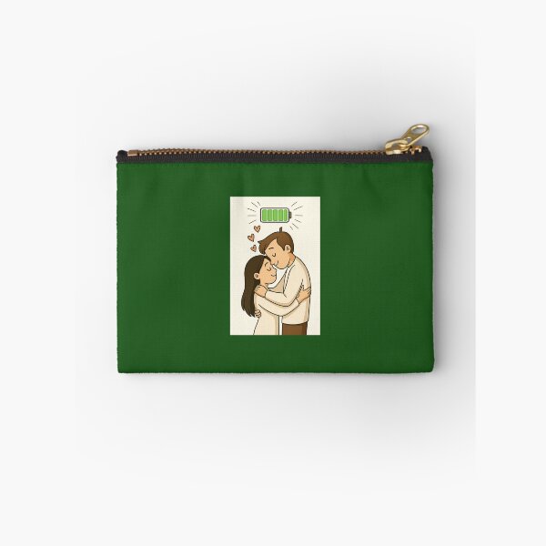 Item preview, Love Hug – Battery Full Couple Illustration designed and sold by StickerBloomArt.