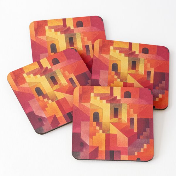 Item preview, Watercolor surreal labyrinth merging geometry, illusions and dream spaces designed and sold by Piotrek0001.