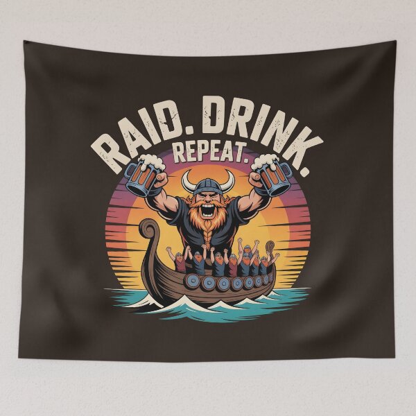 Item preview, funny drinking Viking Party Raid designed and sold by Uglyandcute.