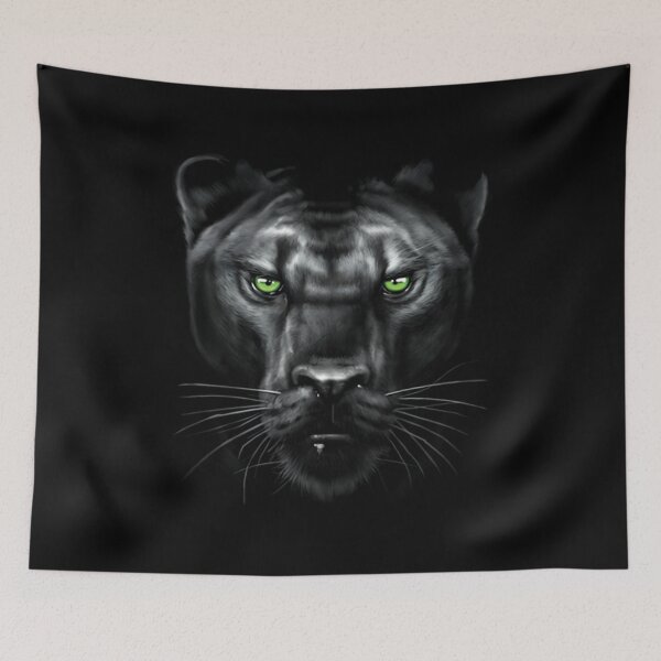 Item preview, Graphic Black Panther with Green Eyes Face designed and sold by KA DESIGNS.