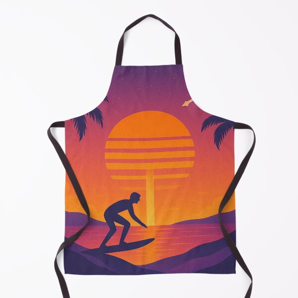 Item preview, Surfer at Sunset, Retro Tropical Beach Illustration designed and sold by IEKdesigns.