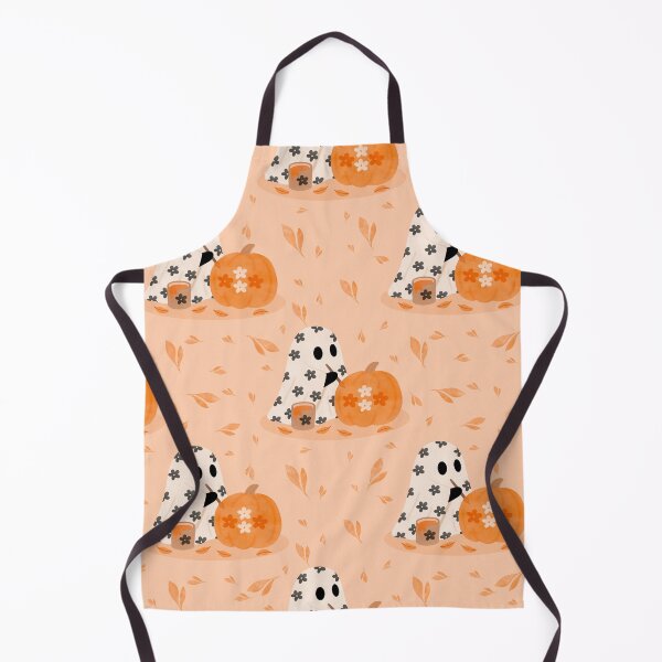 Item preview, Cute Ghost with Pumpkin Seamless Pattern – Pastel Halloween Design designed and sold by wanderbloomm.