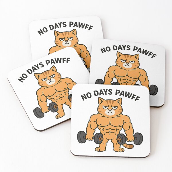 Item preview, Funny Swole Cat Gym Meme - No Days Pawff designed and sold by MeowLaugh.