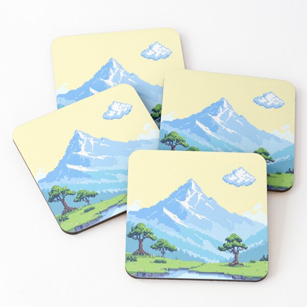 Item preview, Pixel Art Mountain Landscape River Nature Scenery designed and sold by NewAspect.