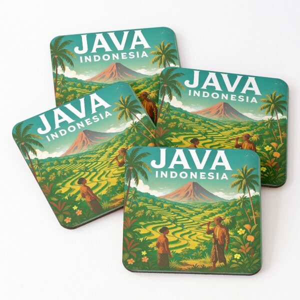 Item preview, Java, Indonesia — Land of Volcanoes and Rice Terraces designed and sold by Myra365Art.