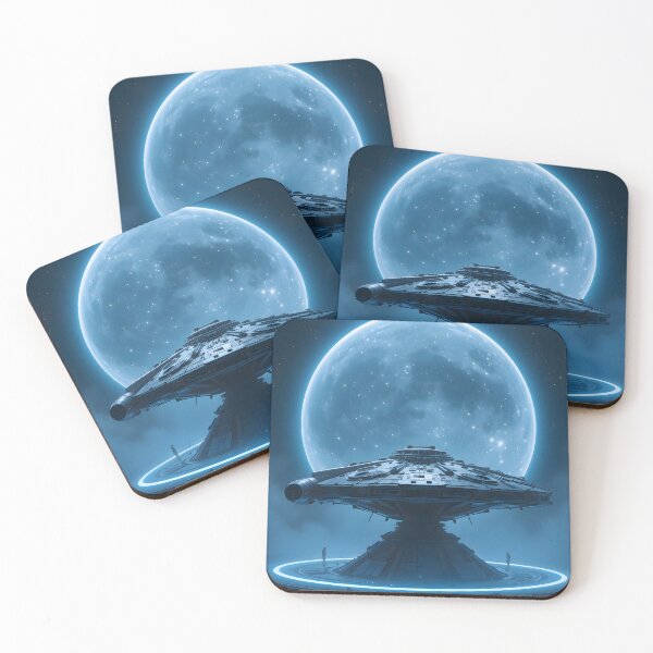 Item preview, Blues Moon Spaceships Powerful Galactic Journeys Unfold Art designed and sold by ART ATTACK ZONE.