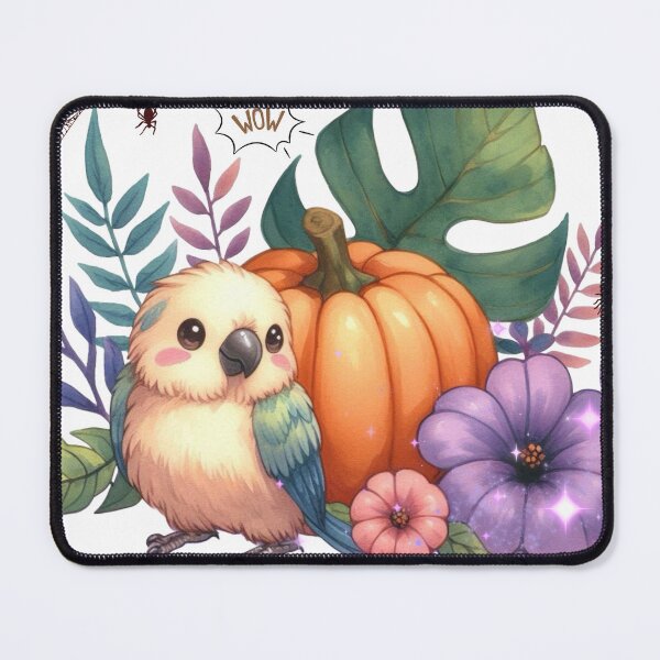 Item preview, Autumn Pumpkin Parrot – Cute Tropical Fall Bird Illustration designed and sold by Sugar Wisdom .