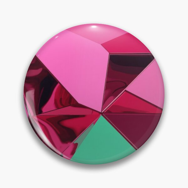 Item preview, Arte mural geométrico cromado en rosa, rojo y verde: impresión abstracta moderna designed and sold by Harmonic_Layers.