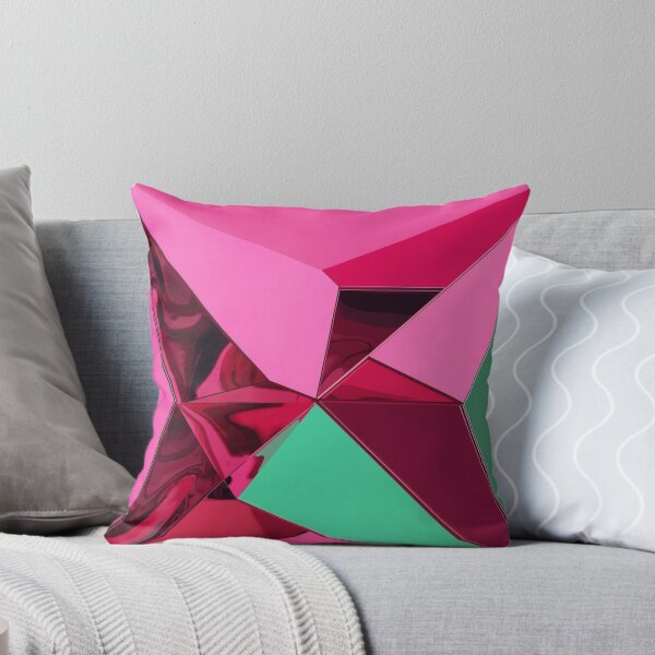 Artikelvorschau, Geometrische Chrom-Wandkunst in Pink, Rot und Grün – Moderner abstrakter Druck entworfen und verkauft von Harmonic_Layers.