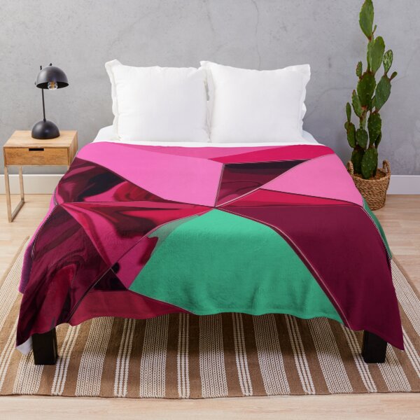 Item preview, Geometric Chrome Wall Art in Pink, Red, and Green – Modern Abstract Print designed and sold by Harmonic_Layers.