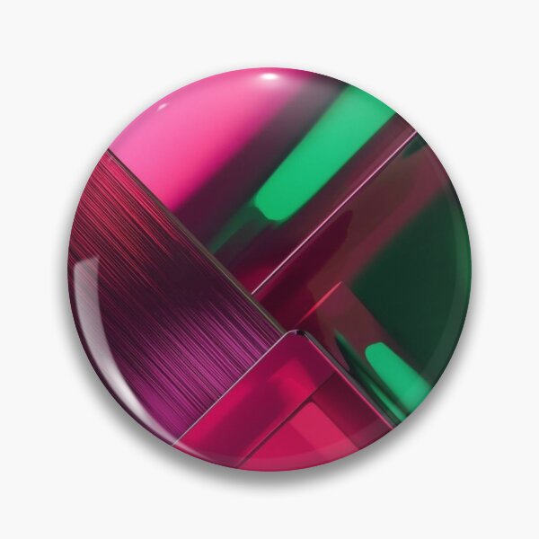Aperçu de l'œuvre Art géométrique minimaliste et futuriste en chrome rose, rouge et vert créée et vendue par Harmonic_Layers.