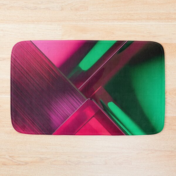 Item preview, Minimal Futuristic Geometric Chrome Art in Pink, Red, and Green designed and sold by Harmonic_Layers.