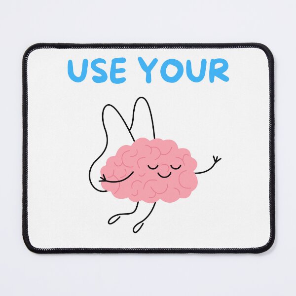 Item preview, Cute Cartoon Brain with "Use Your Brain" Text designed and sold by MiraDesignCo.
