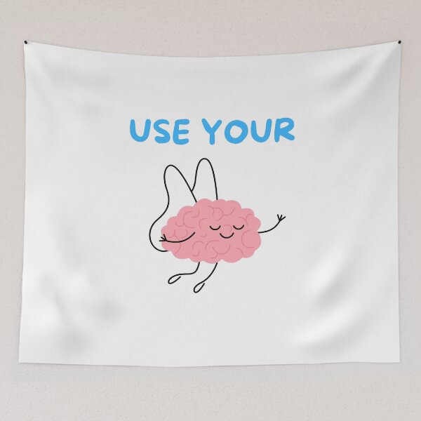 Item preview, Cute Cartoon Brain with "Use Your Brain" Text designed and sold by MiraDesignCo.