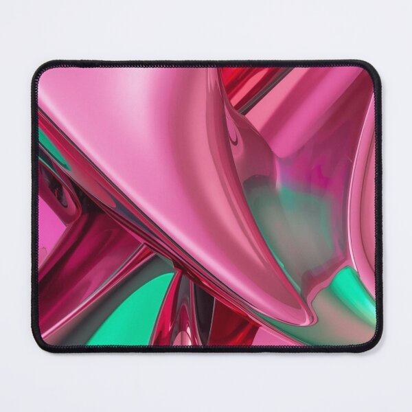 Item preview, Abstract Fluid Metallic Chrome Art in Pink, Red, and Green designed and sold by Harmonic_Layers.