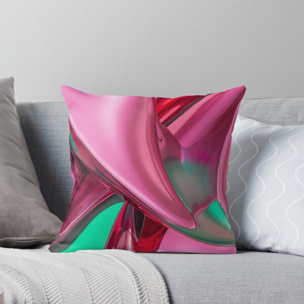 Artikelvorschau, Abstrakte flüssige metallische Chromkunst in Pink, Rot und Grün entworfen und verkauft von Harmonic_Layers.