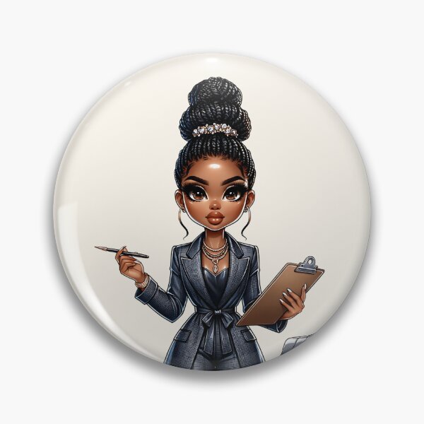 Item preview, Beautiful Brown Skin Girl with Curly Hair – Elegant Art Style designed and sold by Lulunza.