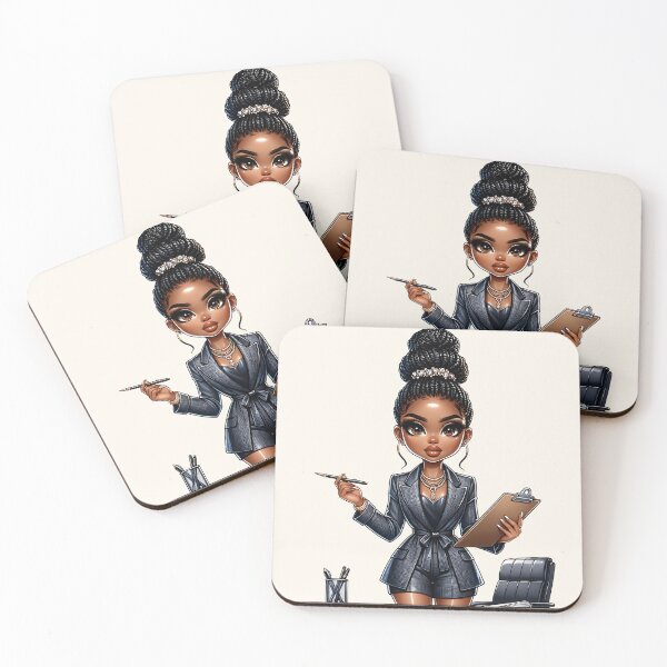 Item preview, Beautiful Brown Skin Girl with Curly Hair – Elegant Art Style designed and sold by Lulunza.